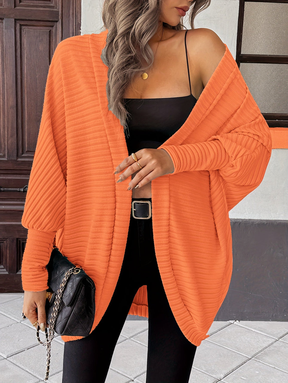 Relaxed Open-Front Cardigan