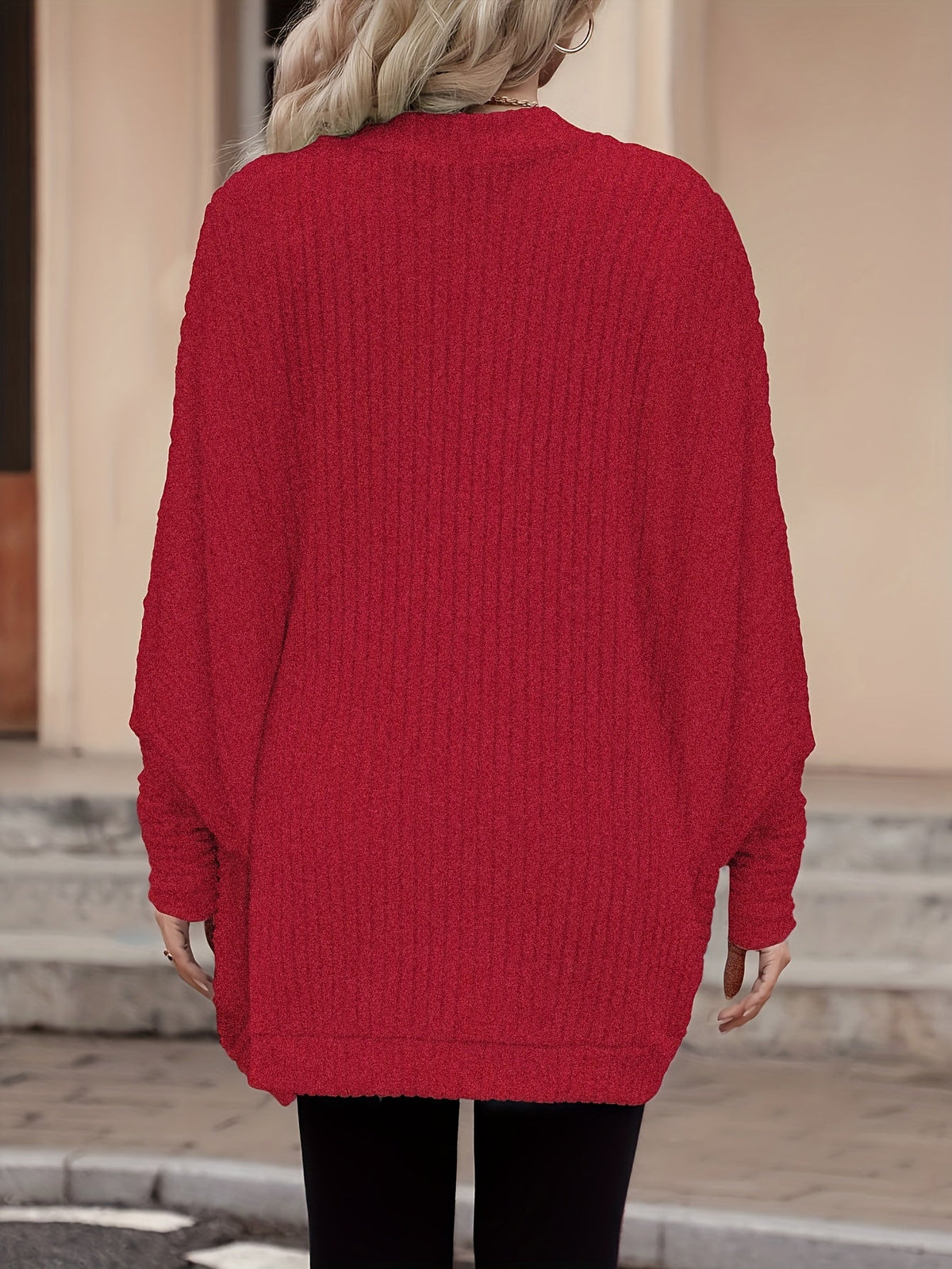 Relaxed Open-Front Cardigan