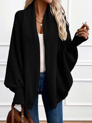 Draped Shawl-Collar Cardigan
