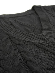 Cable-Knit V-Neck Sweater Vest