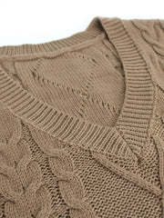 Cable-Knit V-Neck Sweater Vest
