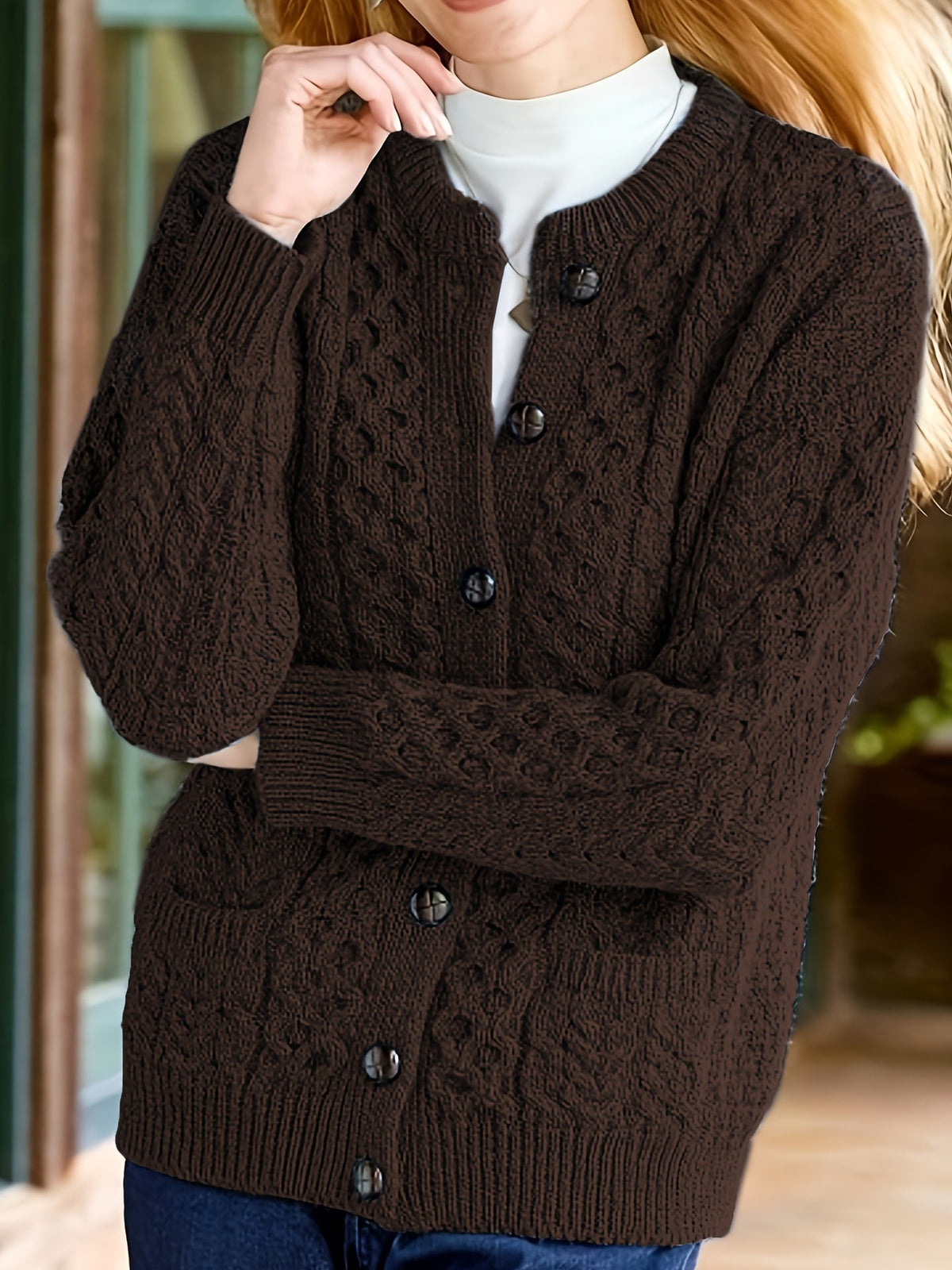 Textured Button-Front Cardigan