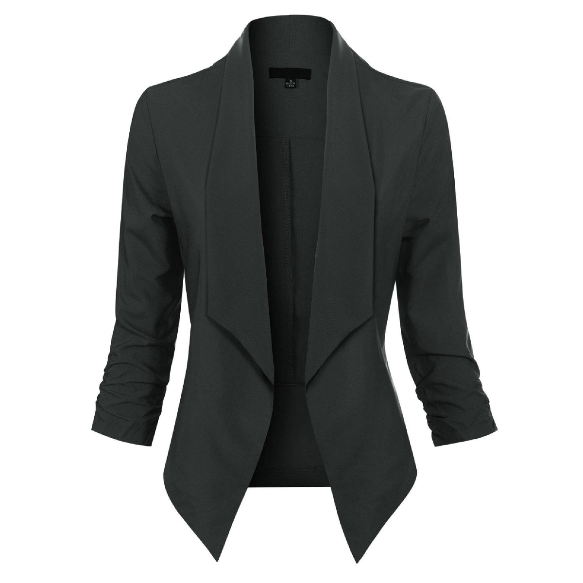 Draped Open-Front Blazer