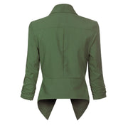 Draped Open-Front Blazer