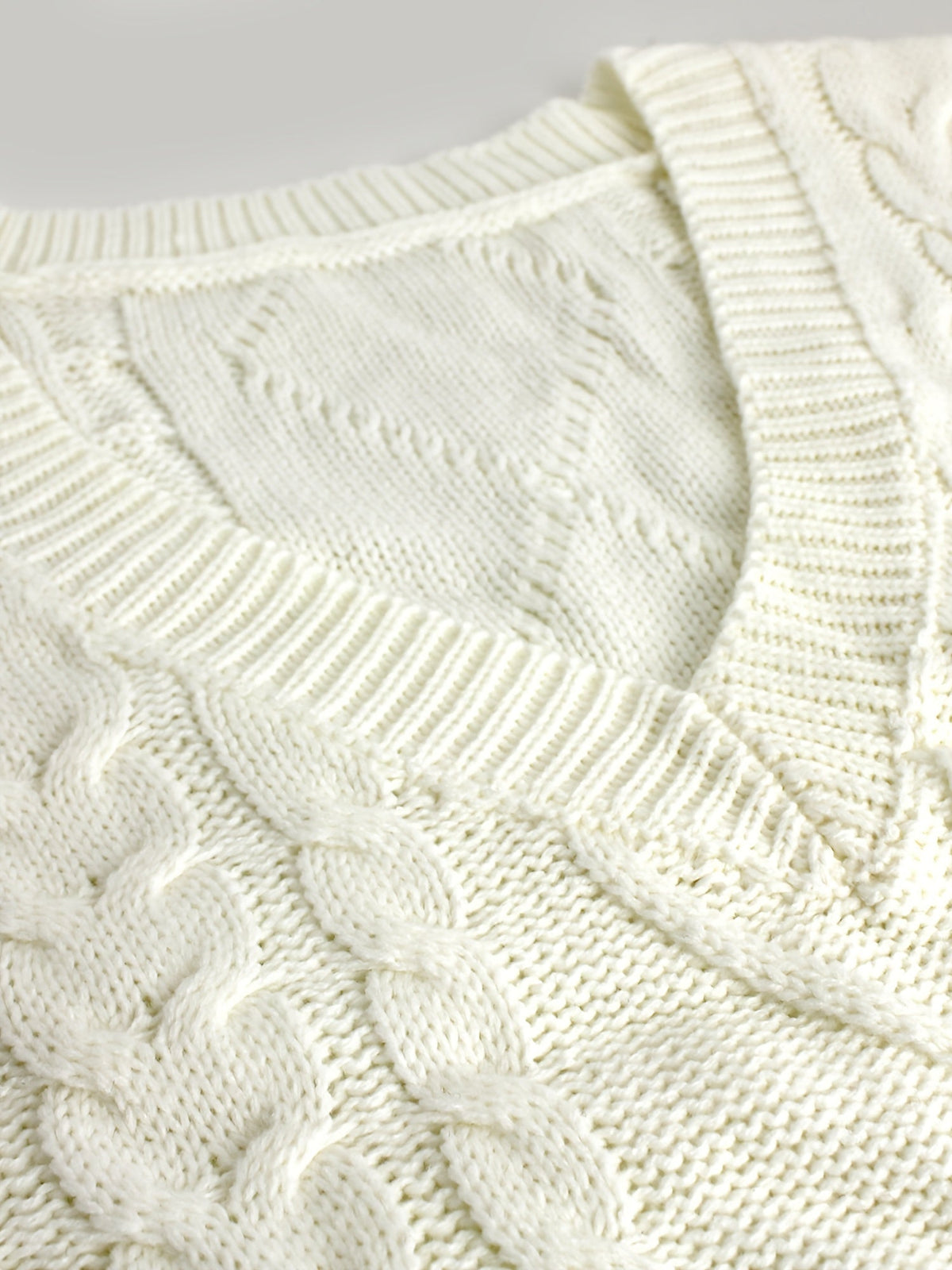 Cable-Knit V-Neck Sweater Vest
