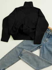 Textured Turtleneck Sweater