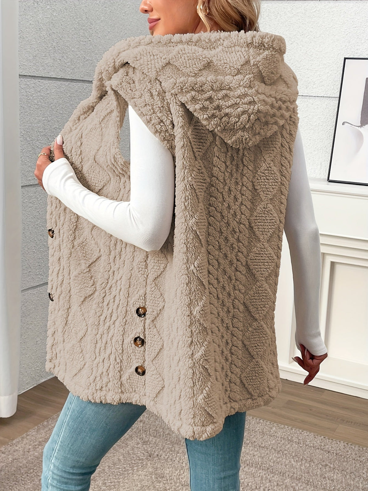 Textured Hooded Gilet