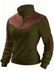 Half-Zip Ribbed Pullover