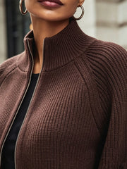 Cropped Zip-Up Cardigan