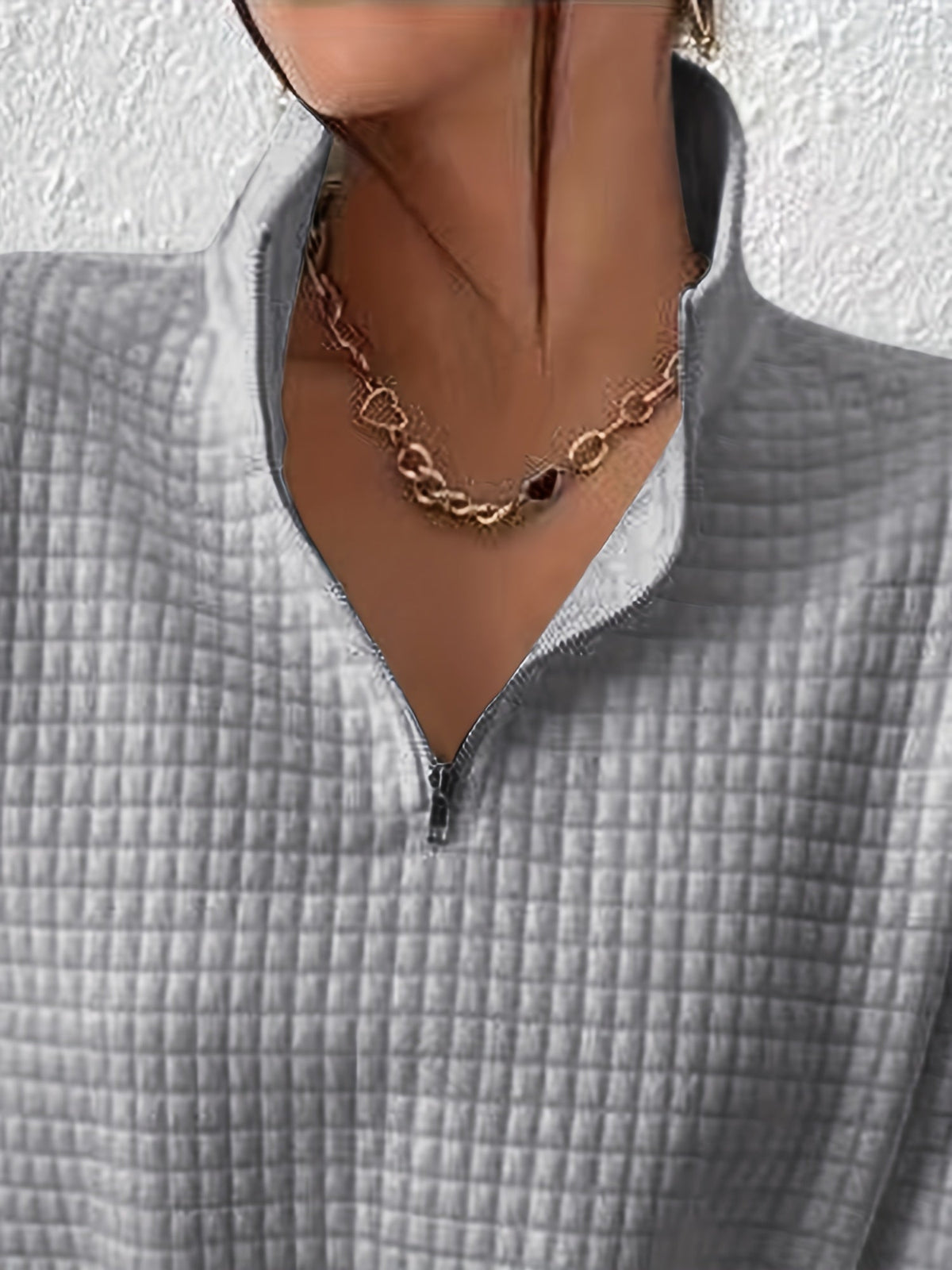 Textured Quarter-Zip Pullover