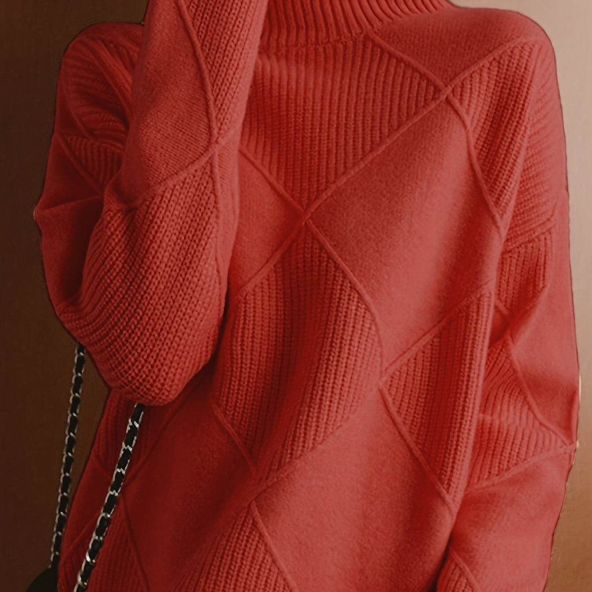 Textured Turtleneck Sweater