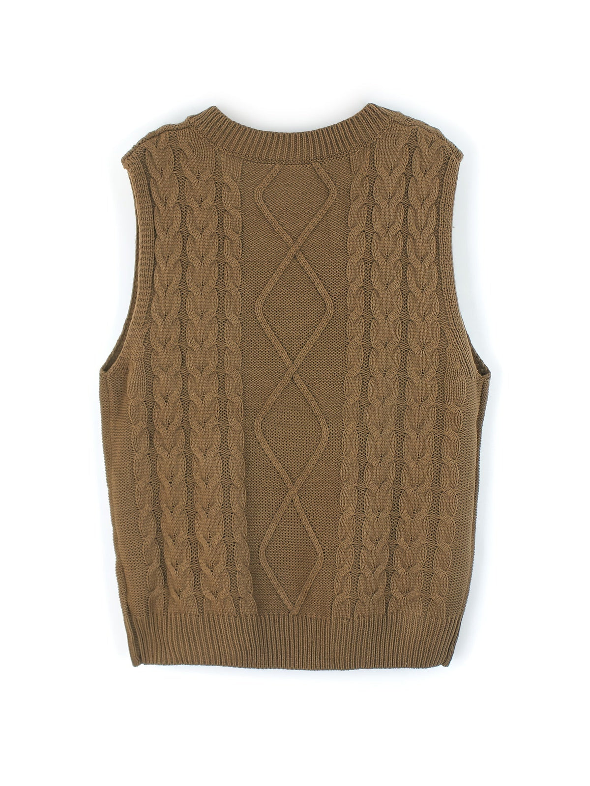 Cable-Knit V-Neck Sweater Vest