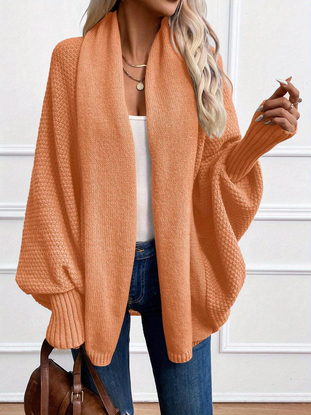 Draped Shawl-Collar Cardigan