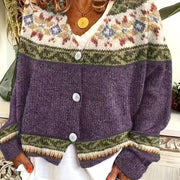 Patterned Button-Front Cardigan