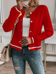 Cable-Knit Button Cardigan