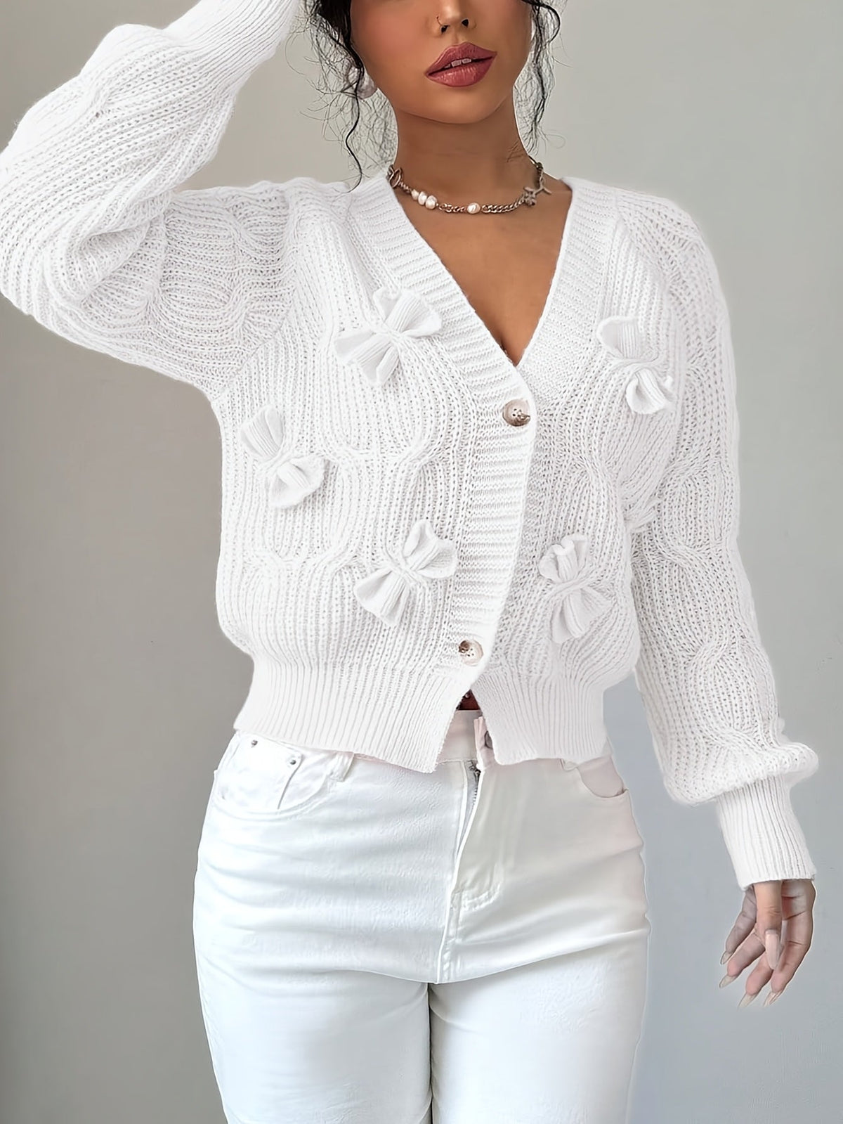 Bow-Detail Cardigan