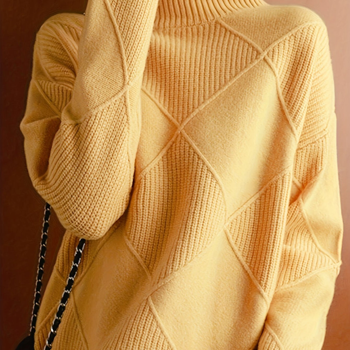 Textured Turtleneck Sweater