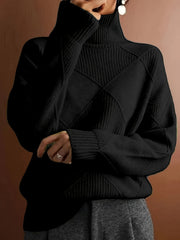 Textured Turtleneck Sweater