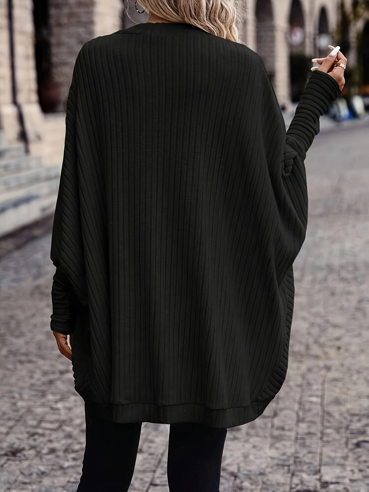 Relaxed Open-Front Cardigan