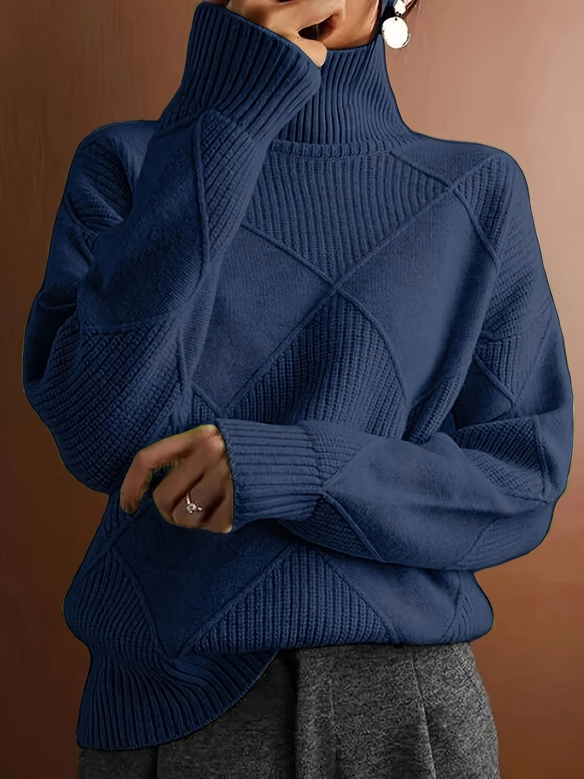 Textured Turtleneck Sweater