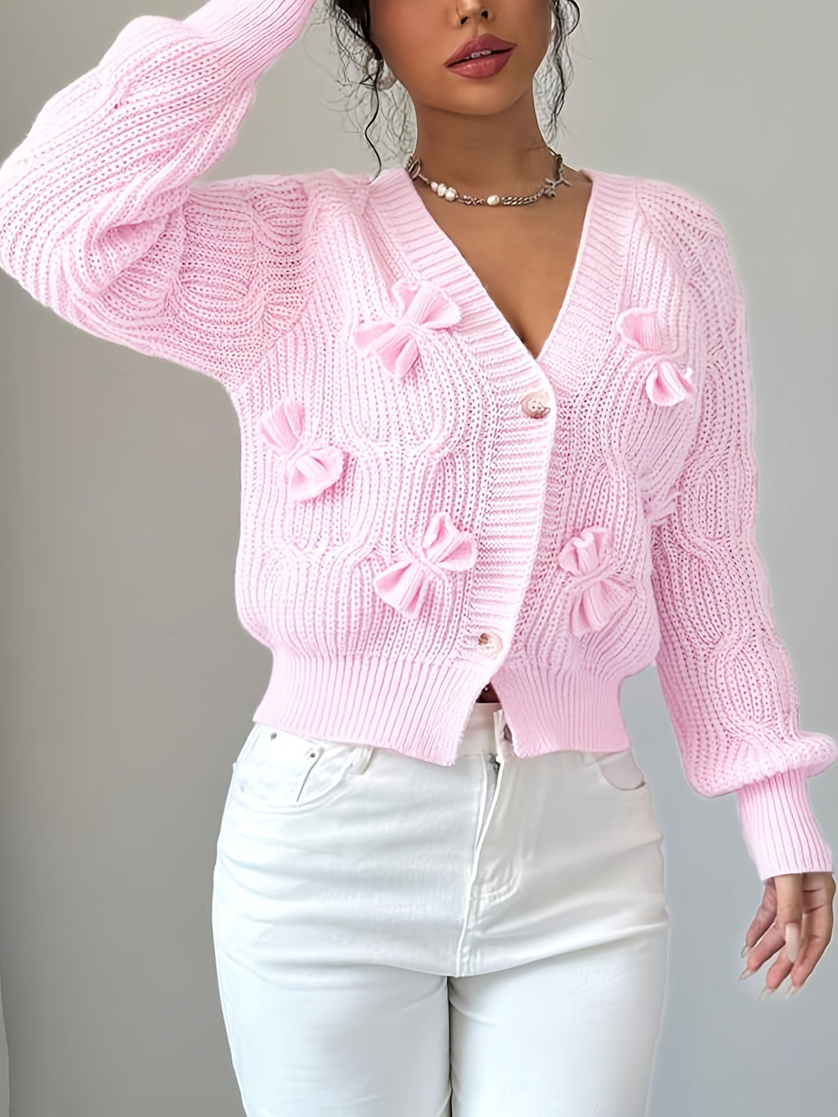 Bow-Detail Cardigan