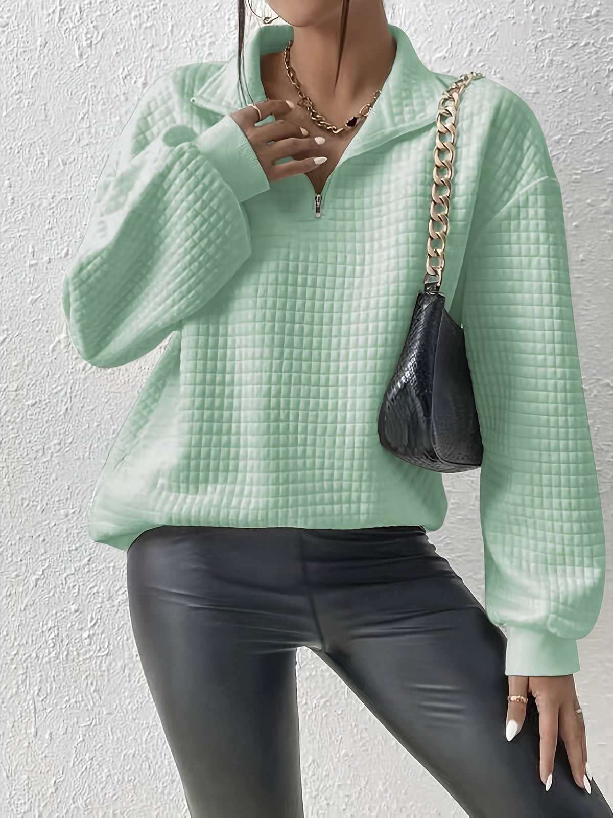 Textured Quarter-Zip Pullover