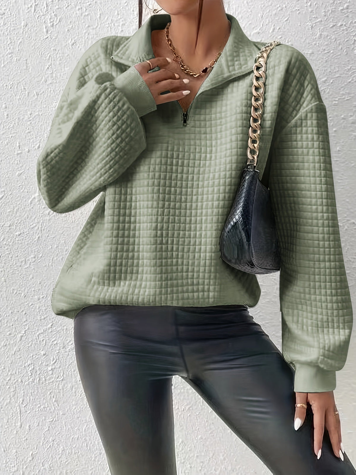 Textured Quarter-Zip Pullover