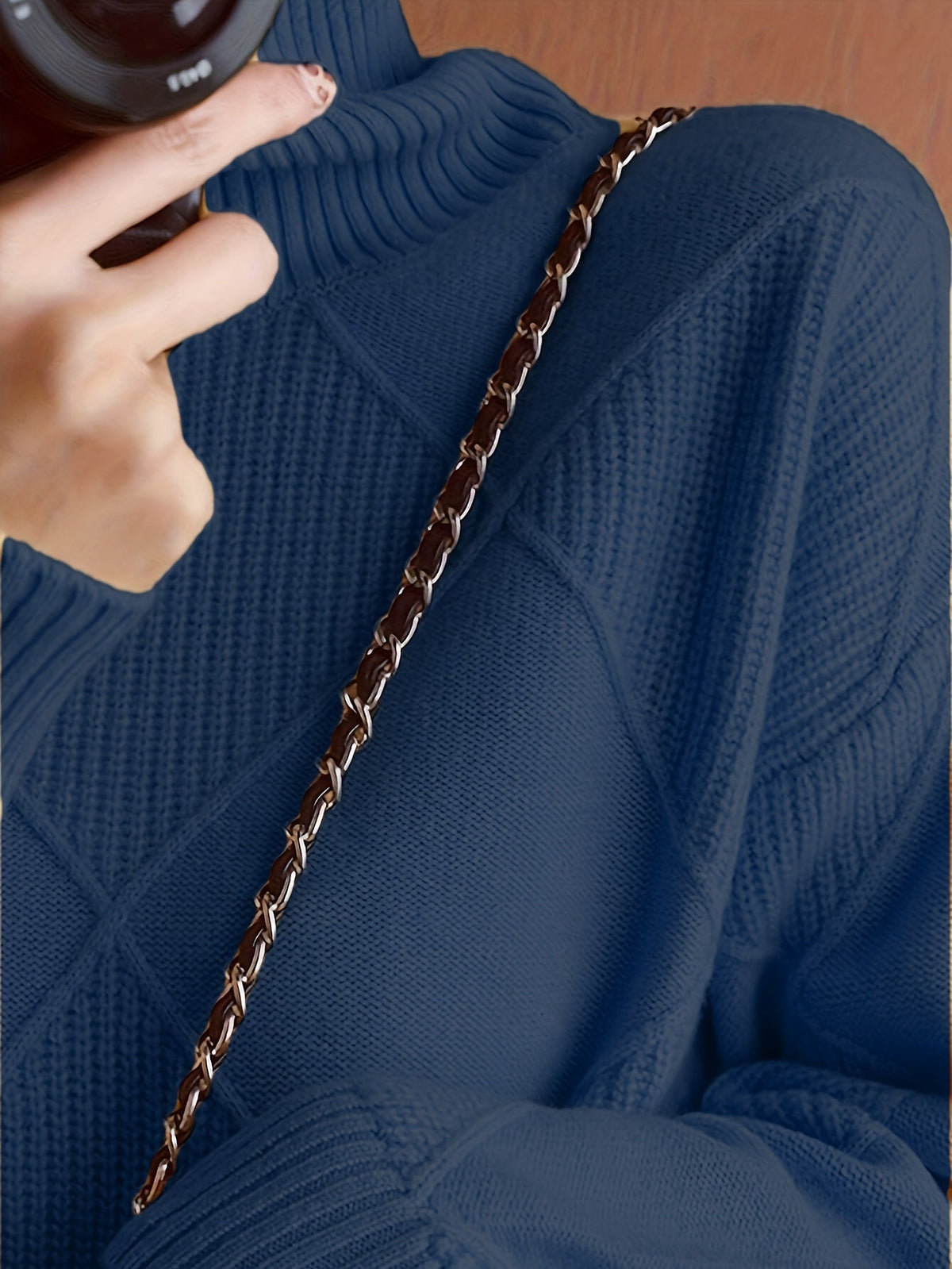 Textured Turtleneck Sweater