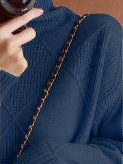 Textured Turtleneck Sweater