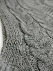 Cable-Knit V-Neck Sweater Vest