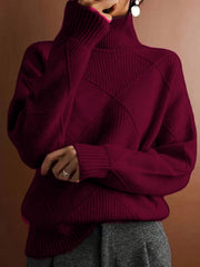 Textured Turtleneck Sweater