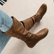 Slouch Mid-Calf Flat Boots