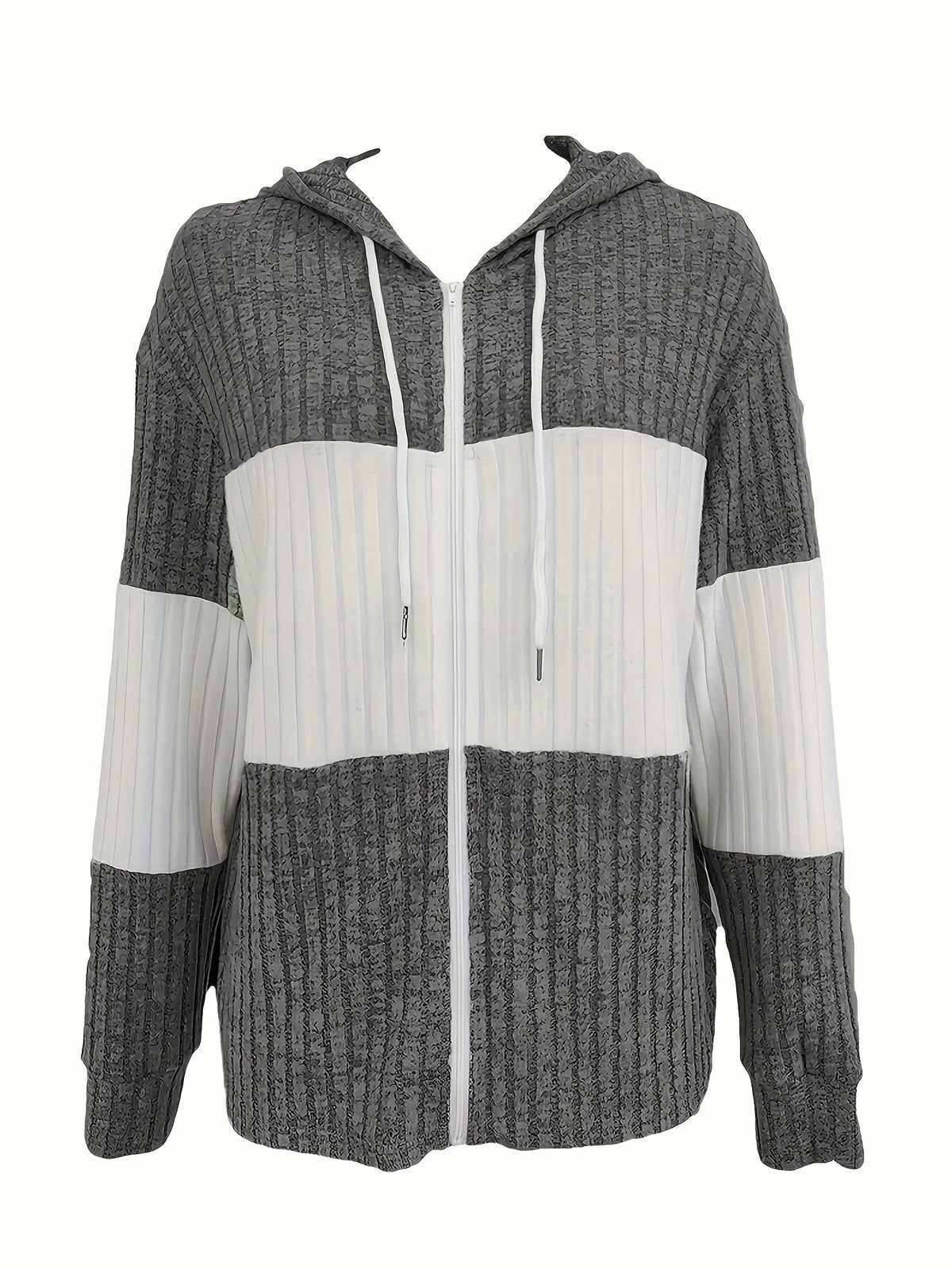 Textured Hooded Zip Jacket