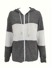 Textured Hooded Zip Jacket