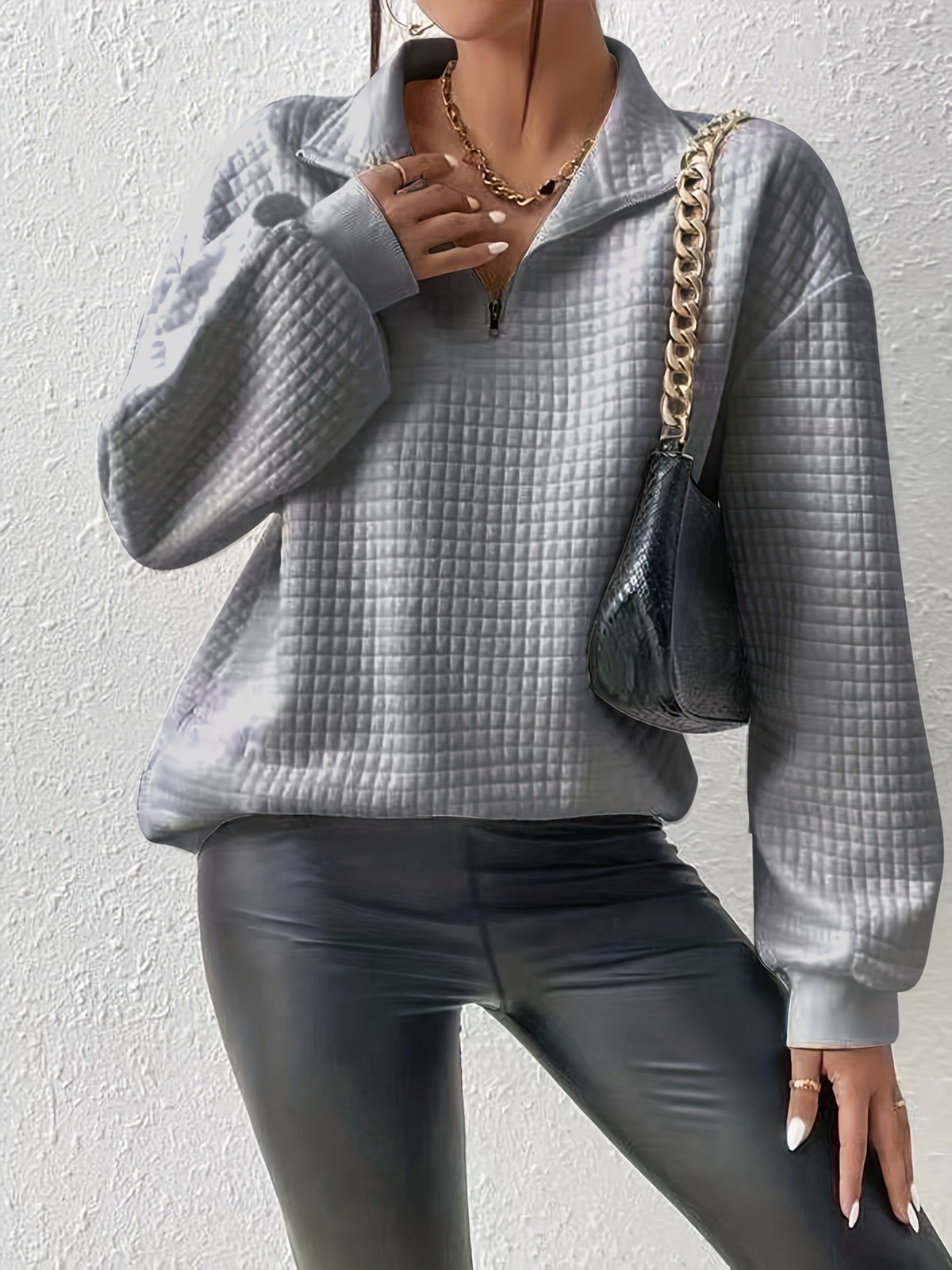Textured Quarter-Zip Pullover