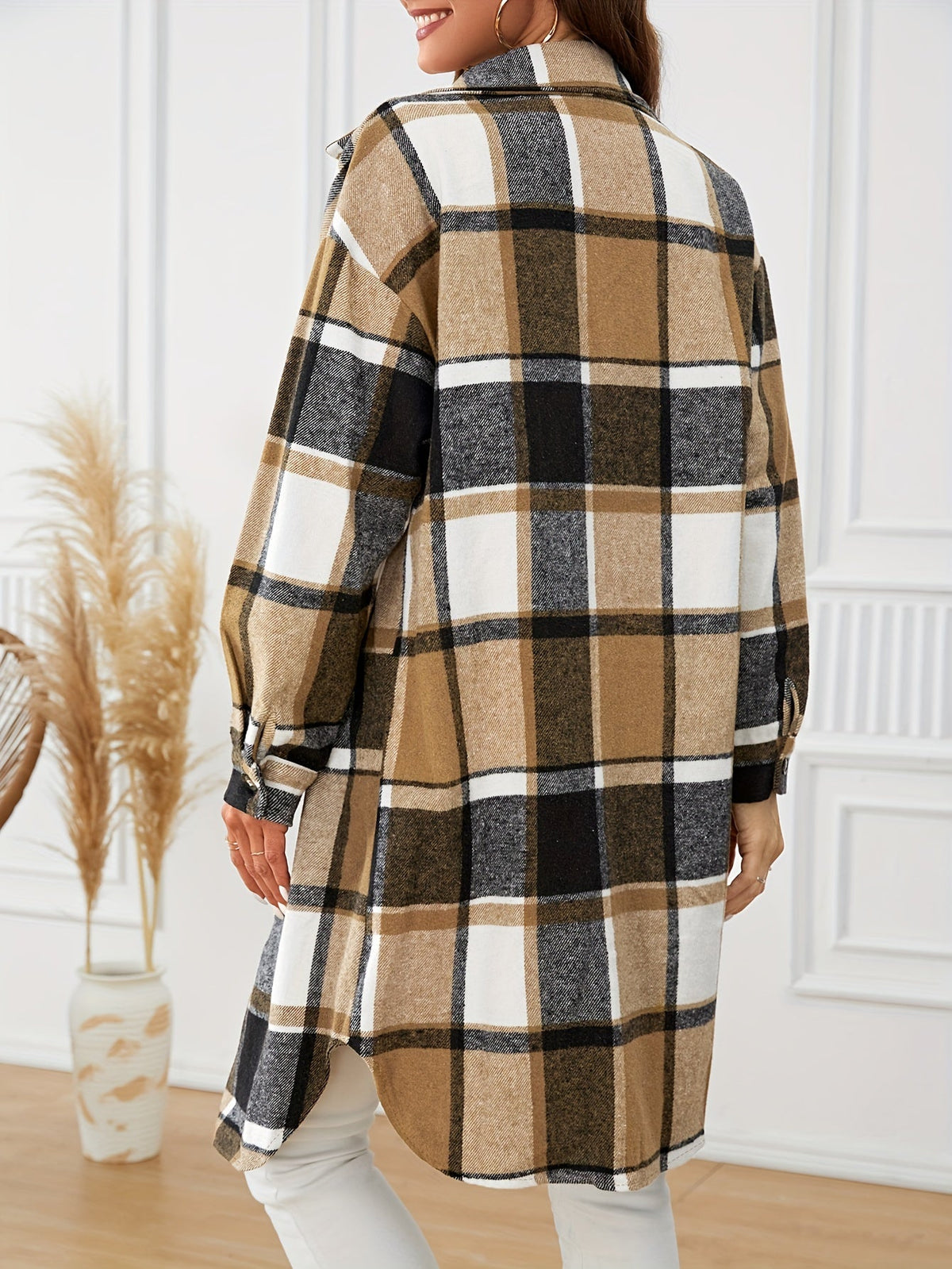 Longline Checked Coat