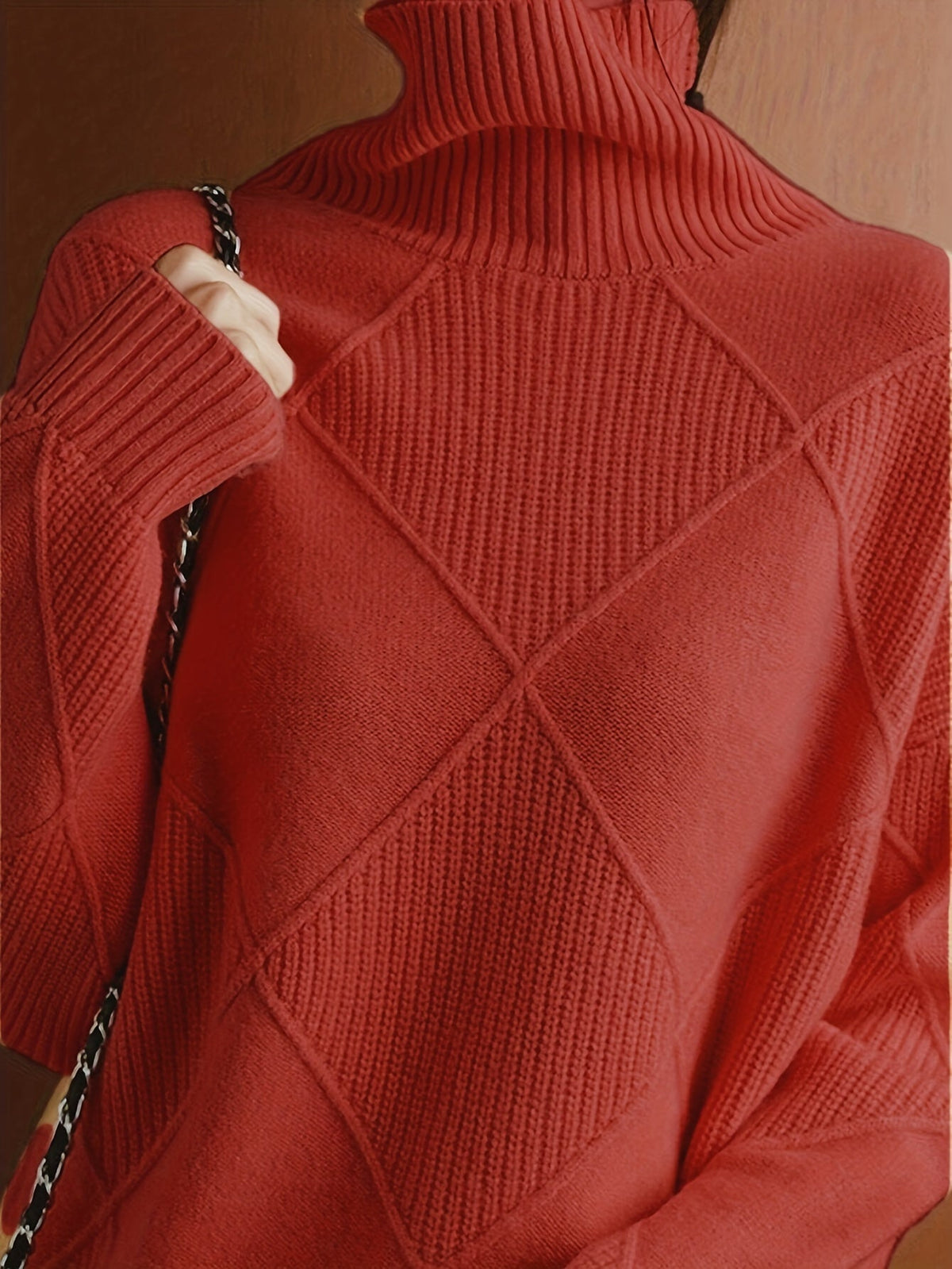 Textured Turtleneck Sweater