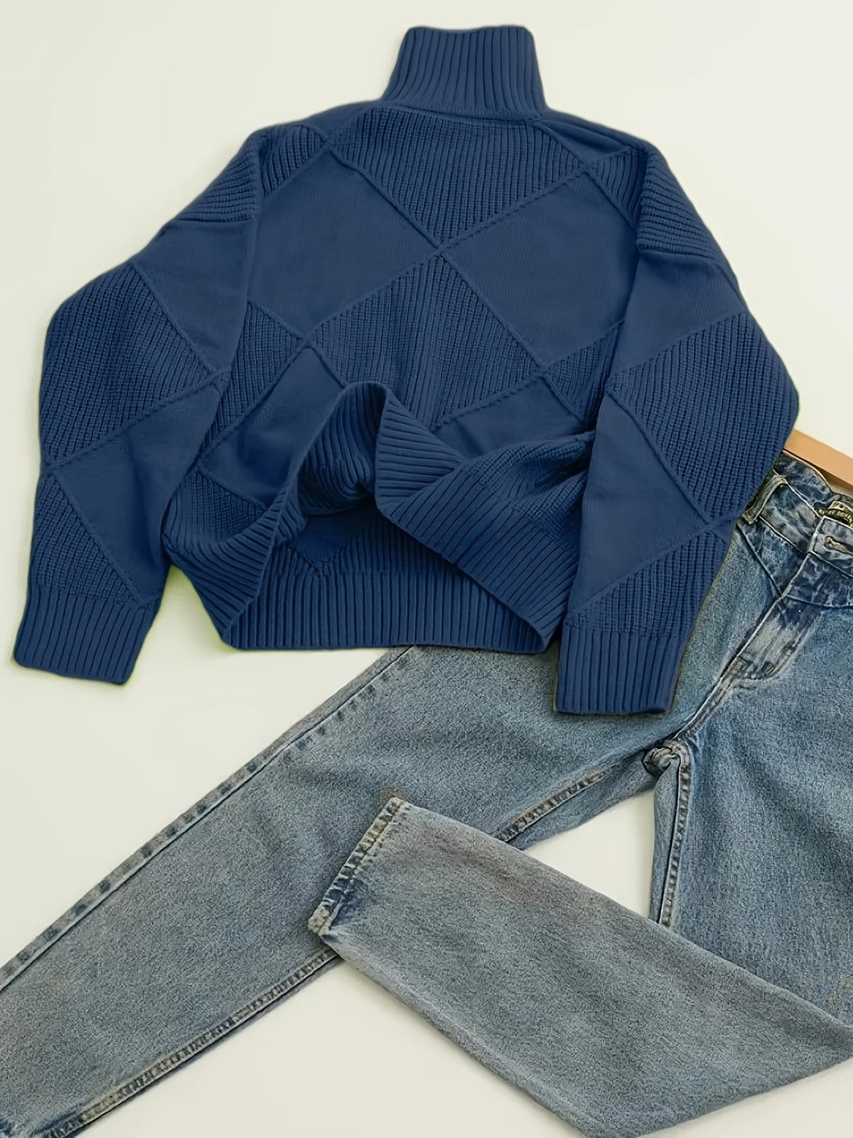 Textured Turtleneck Sweater