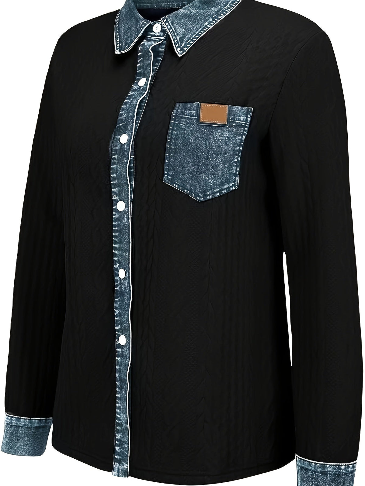 Textured Contrast Cardigan