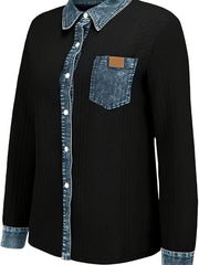 Textured Contrast Cardigan