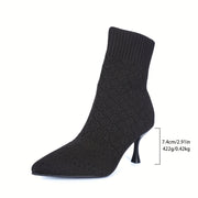 Pointed-Toe Heeled Ankle Boots
