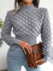 Textured Cropped Jumper