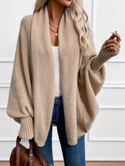 Draped Shawl-Collar Cardigan
