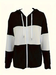Textured Hooded Zip Jacket