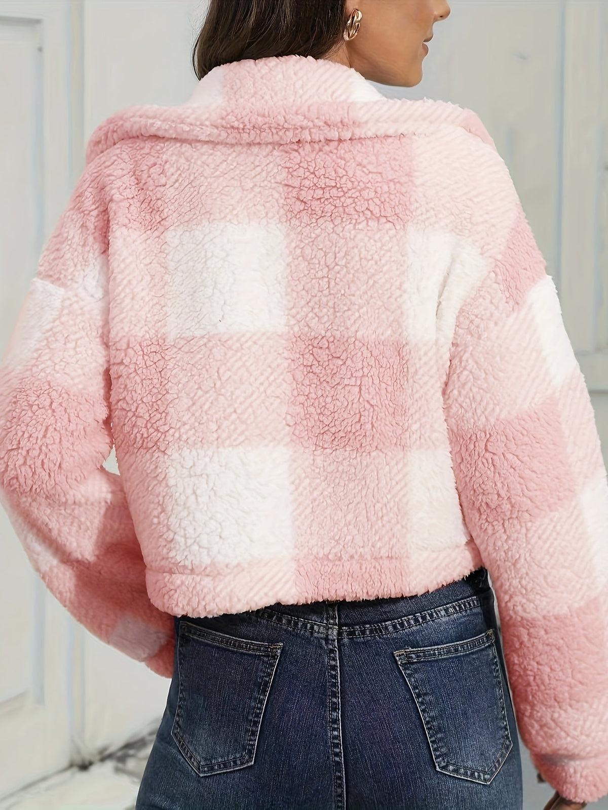 Cropped Check Jacket
