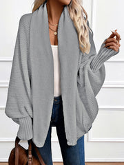 Draped Shawl-Collar Cardigan