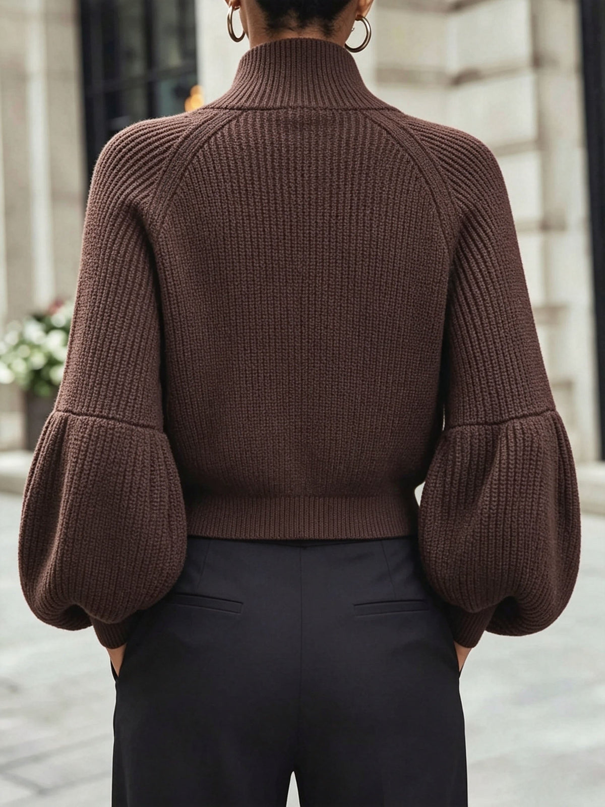 Cropped Zip-Up Cardigan