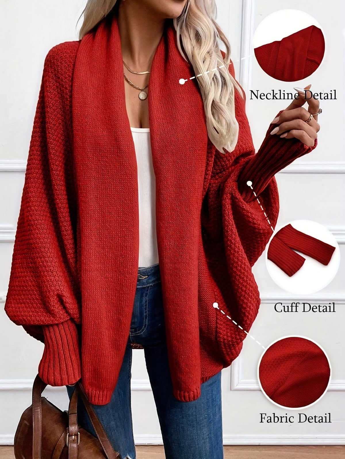 Draped Shawl-Collar Cardigan