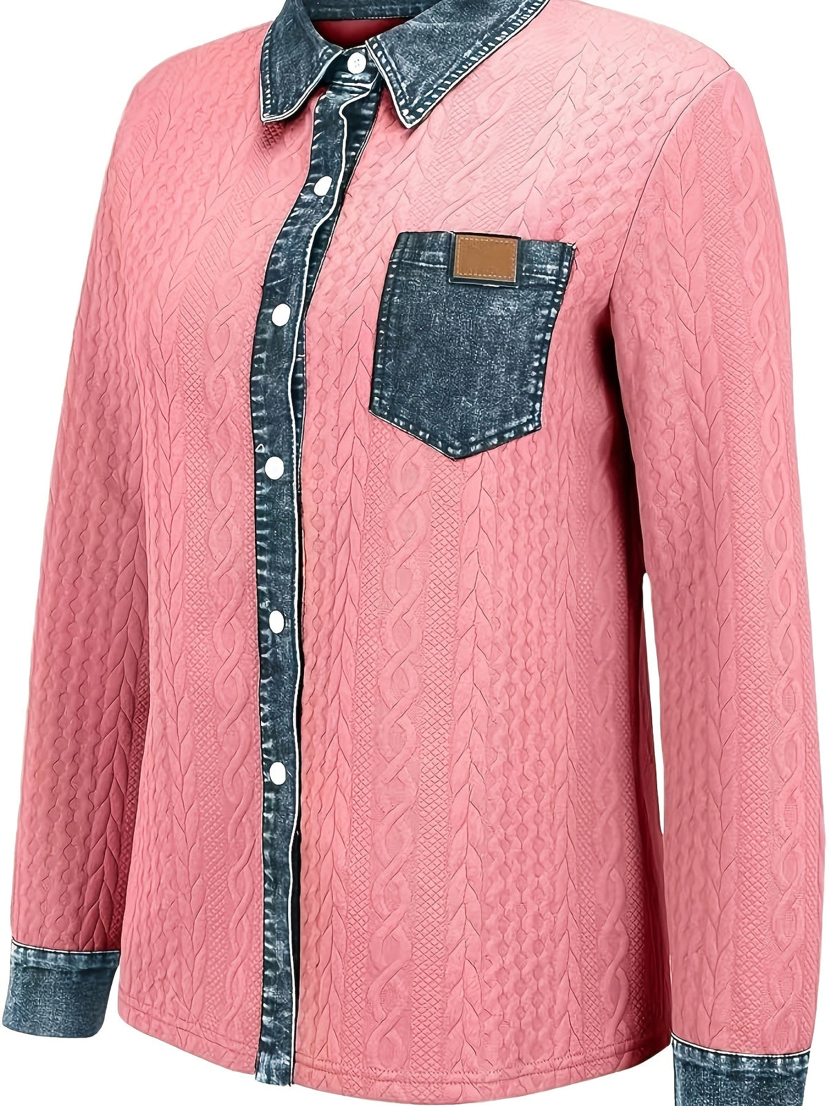 Textured Contrast Cardigan
