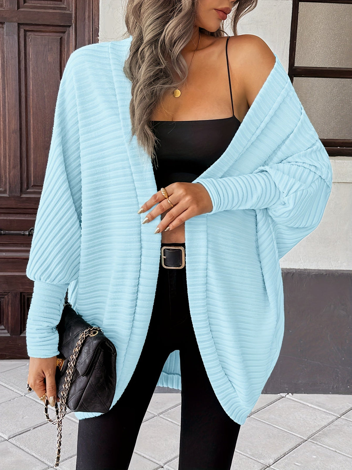 Relaxed Open-Front Cardigan